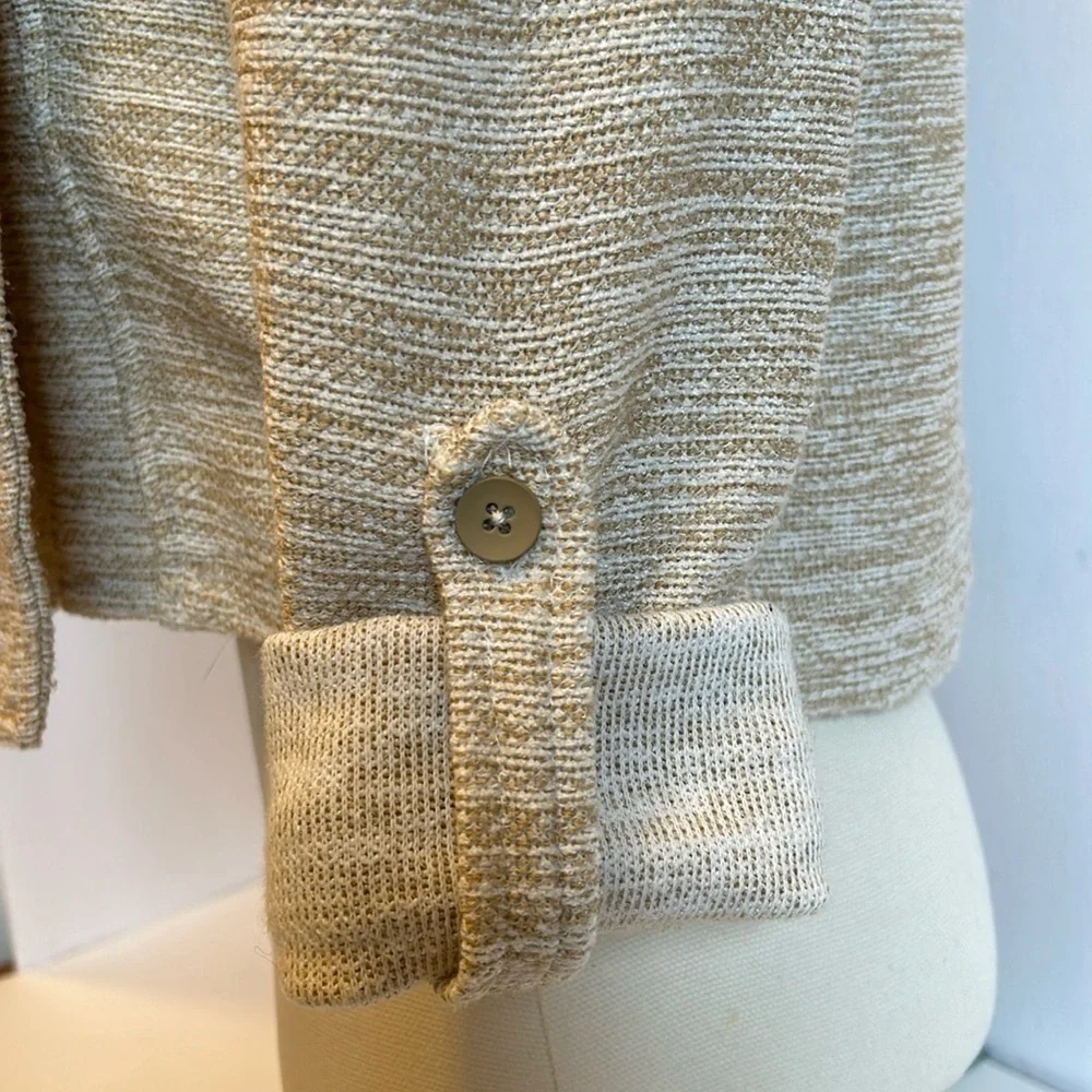 Dolan Left Coast Collection Cotton Sand-tone Long Sleeve Crop Jacket Women’s S - Picture 8 of 14